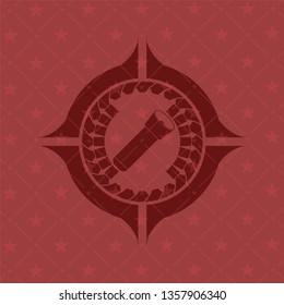 flashlight icon inside badge with red background