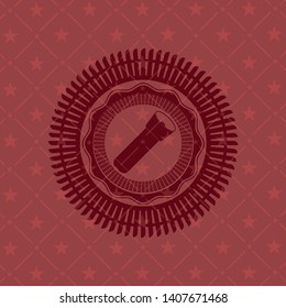 flashlight icon inside badge with red background