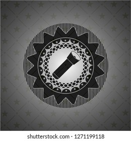 flashlight icon inside black emblem