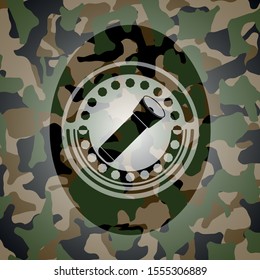 flashlight icon inside camo emblem