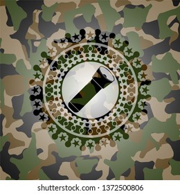 flashlight icon inside camouflage texture