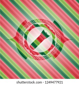 flashlight icon inside christmas badge.