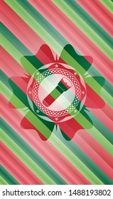 flashlight icon inside christmas emblem.