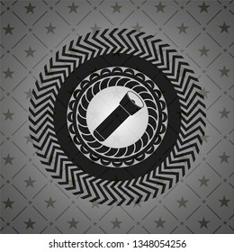 flashlight icon inside dark badge or emblem