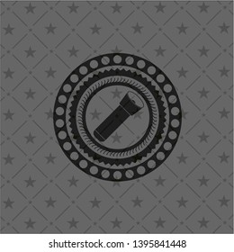 flashlight icon inside dark badge or emblem