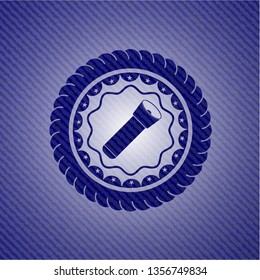 flashlight icon inside emblem with jean high quality background
