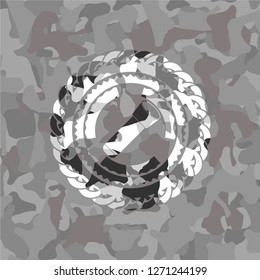 flashlight icon inside grey camo texture