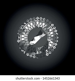 flashlight icon inside grey camo texture