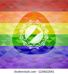 flashlight icon inside lgbt colors emblem 
