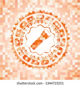 flashlight icon inside orange mosaic emblem