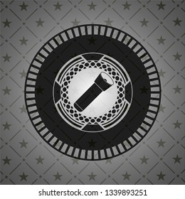 flashlight icon inside realistic black emblem