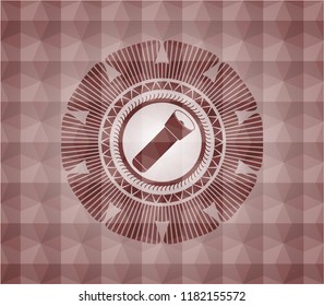 flashlight icon inside red polygonal badge. Seamless.