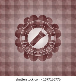flashlight icon inside red seamless badge with geometric background.