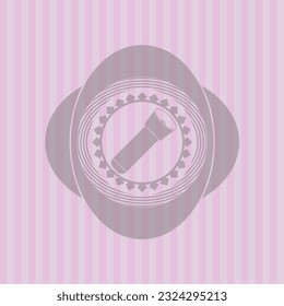 icono de linterna dentro del emblema rosa retro. Un diseño asombroso. 