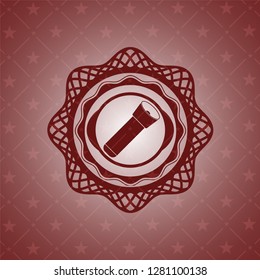 flashlight icon inside retro red emblem