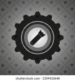 flashlight icon inside retro style black emblem