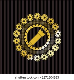 flashlight icon inside shiny badge