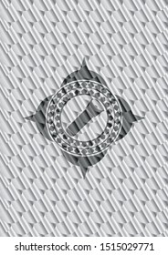 flashlight icon inside silver badge. Scales pattern. Vector Illustration. Detailed.