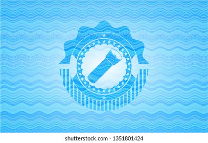 flashlight icon inside water concept style emblem.