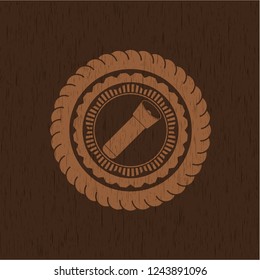 flashlight icon inside wooden signboards