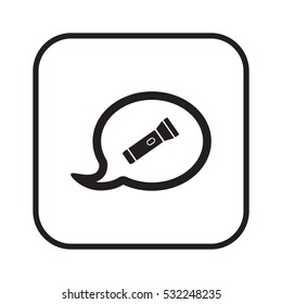 Flashlight  icon, isolated. Flat design.