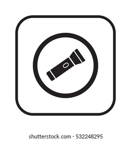 Flashlight  icon, isolated. Flat design.