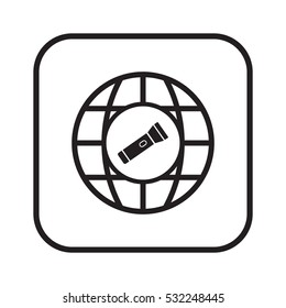 Flashlight  icon, isolated. Flat design.