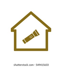 Flashlight  icon, isolated. Flat design.