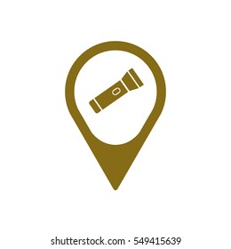 Flashlight  icon, isolated. Flat design.