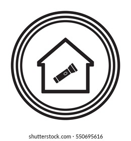 Flashlight  icon, isolated. Flat design.