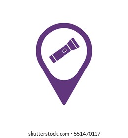 Flashlight  icon, isolated. Flat design.