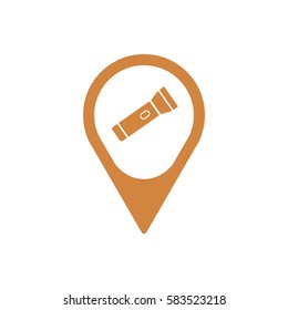 Flashlight  icon, isolated. Flat design.