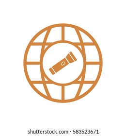 Flashlight  icon, isolated. Flat design.