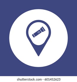 Flashlight  icon, isolated. Flat design.