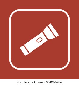 Flashlight  icon, isolated. Flat design.