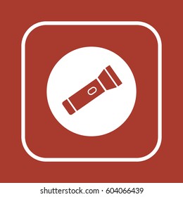 Flashlight  icon, isolated. Flat design.