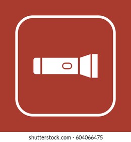 Flashlight  icon, isolated. Flat design.