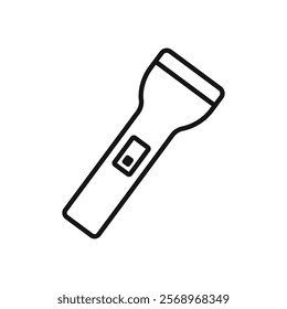 Flashlight icon Isolated flat vector in outline