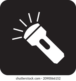 flashlight icon isolated on black white background.  vector illustration
