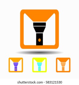 Flashlight icon. isolated on white background Trendy flat style for graphic design, logos, website, social media, mobile application