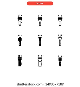 flashlight icon isolated sign symbol vector illustration - Collection of high quality black style vector icons
