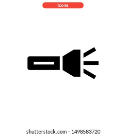 flashlight icon isolated sign symbol vector illustration - high quality black style vector icons
