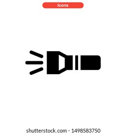 flashlight icon isolated sign symbol vector illustration - high quality black style vector icons
