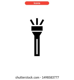 flashlight icon isolated sign symbol vector illustration - high quality black style vector icons
