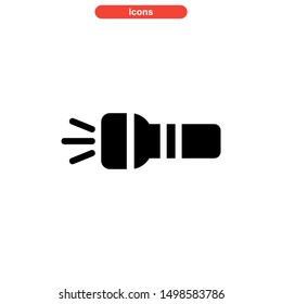 flashlight icon isolated sign symbol vector illustration - high quality black style vector icons
