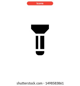 flashlight icon isolated sign symbol vector illustration - high quality black style vector icons
