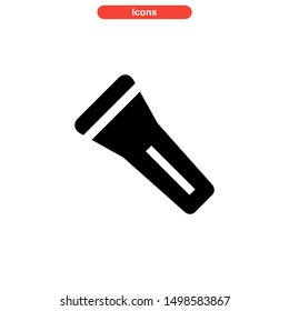 flashlight icon isolated sign symbol vector illustration - high quality black style vector icons
