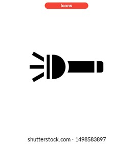 flashlight icon isolated sign symbol vector illustration - high quality black style vector icons
