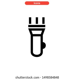 flashlight icon isolated sign symbol vector illustration - high quality black style vector icons
