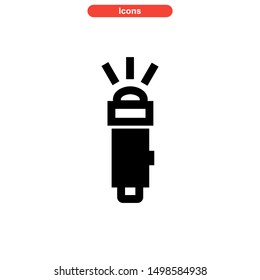 flashlight icon isolated sign symbol vector illustration - high quality black style vector icons
